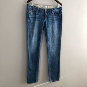 Paige Jimmy Jimmy Skinny Leg Faded Wash Denim Jeans Pants Bottoms Blue